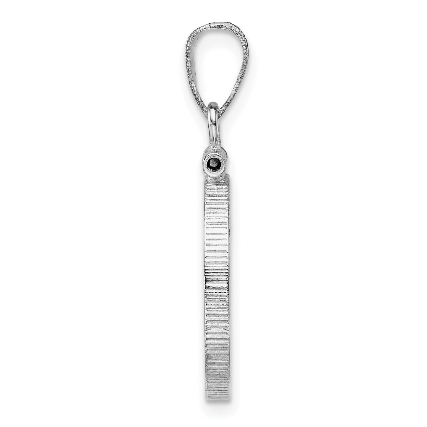 Wideband Distinguished Coin Jewelry 14k White Gold Polished 16.5mm x 1.35mm Screw Top Coin Bezel Pendant