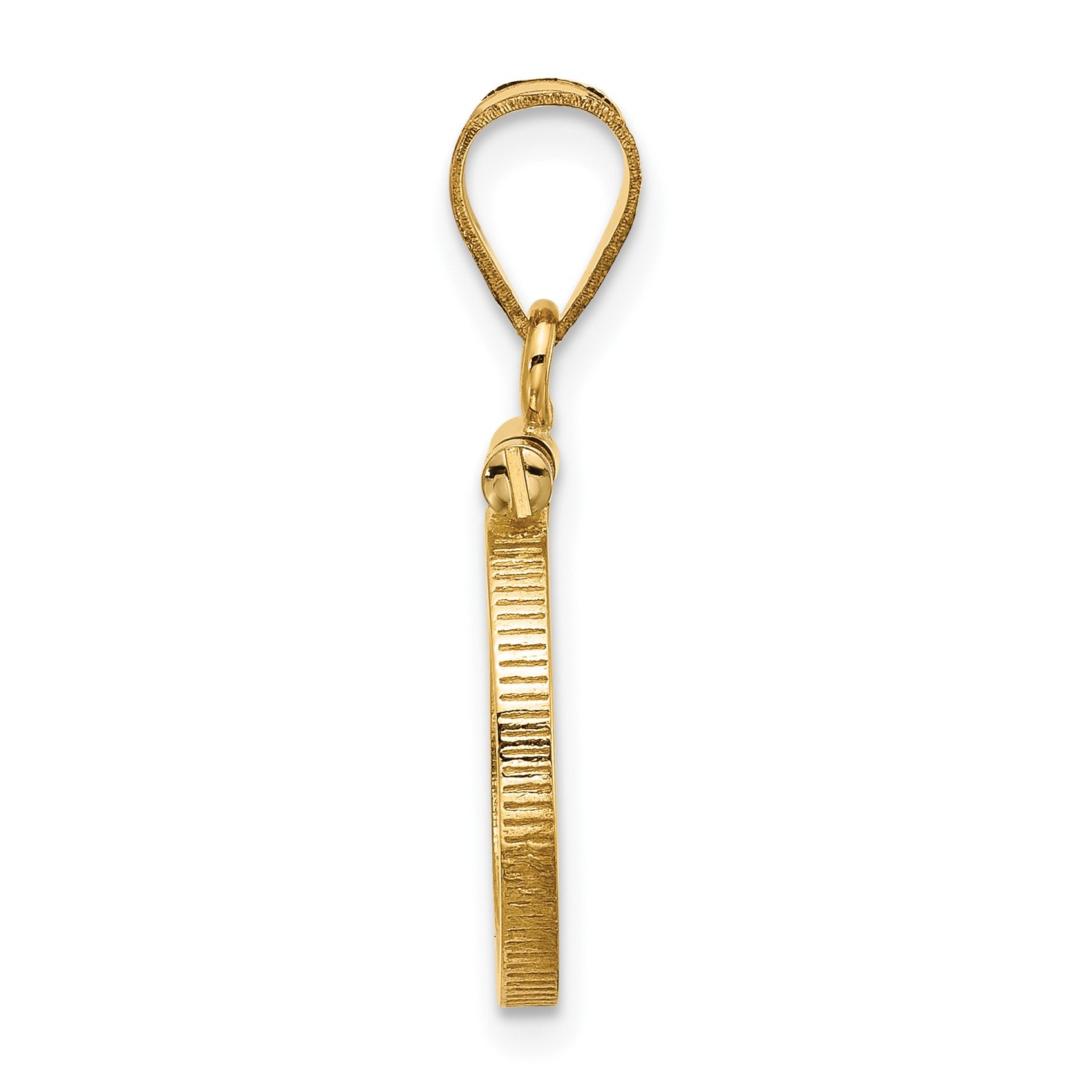 Wideband Distinguished Coin Jewelry 14k Polished 13.0mm x 1.1mm Screw Top Coin Bezel Pendant