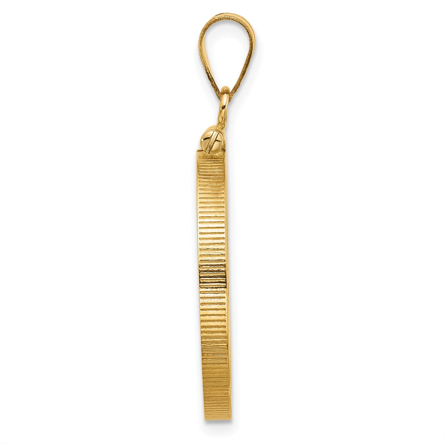 Wideband Distinguished Coin Jewelry 14k Polished 22.0mm x 1.9mm Screw Top Coin Bezel Pendant