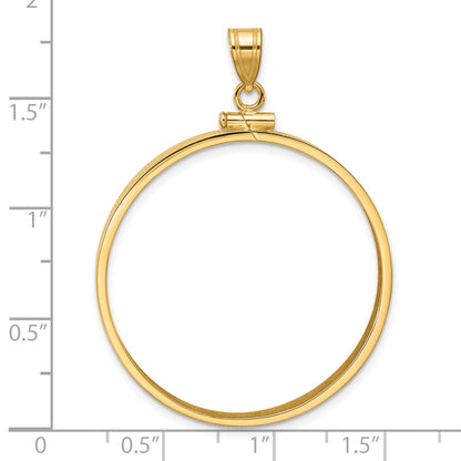 Wideband Distinguished Coin Jewelry 14k Polished 32.7mm x 3.00mm Screw Top Coin Bezel Pendant
