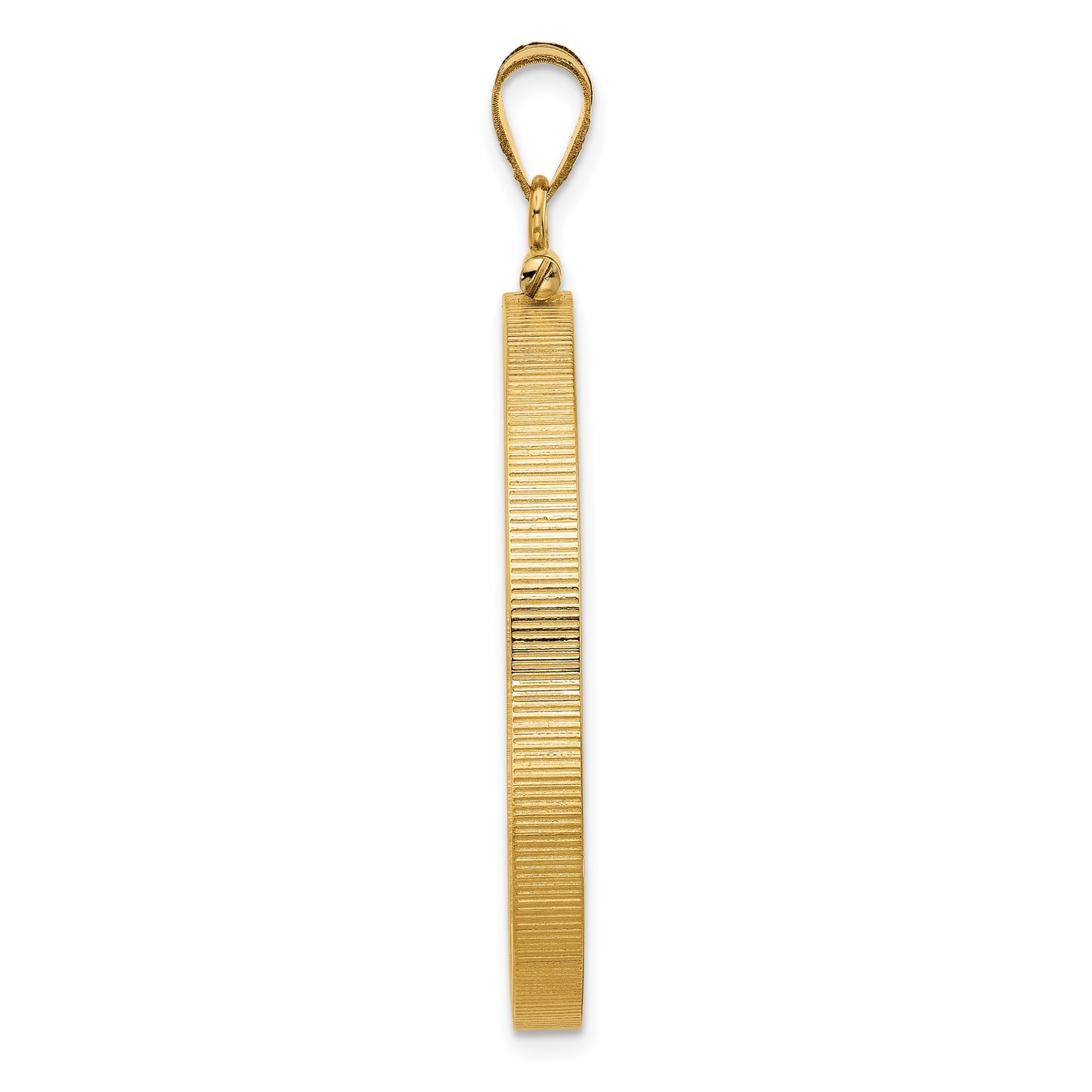 Wideband Distinguished Coin Jewelry 14k Polished 34.2mm x 2.85mm Screw Top Coin Bezel Pendant