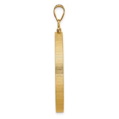 Wideband Distinguished Coin Jewelry 14k Polished 34.2mm x 2.85mm Screw Top Coin Bezel Pendant