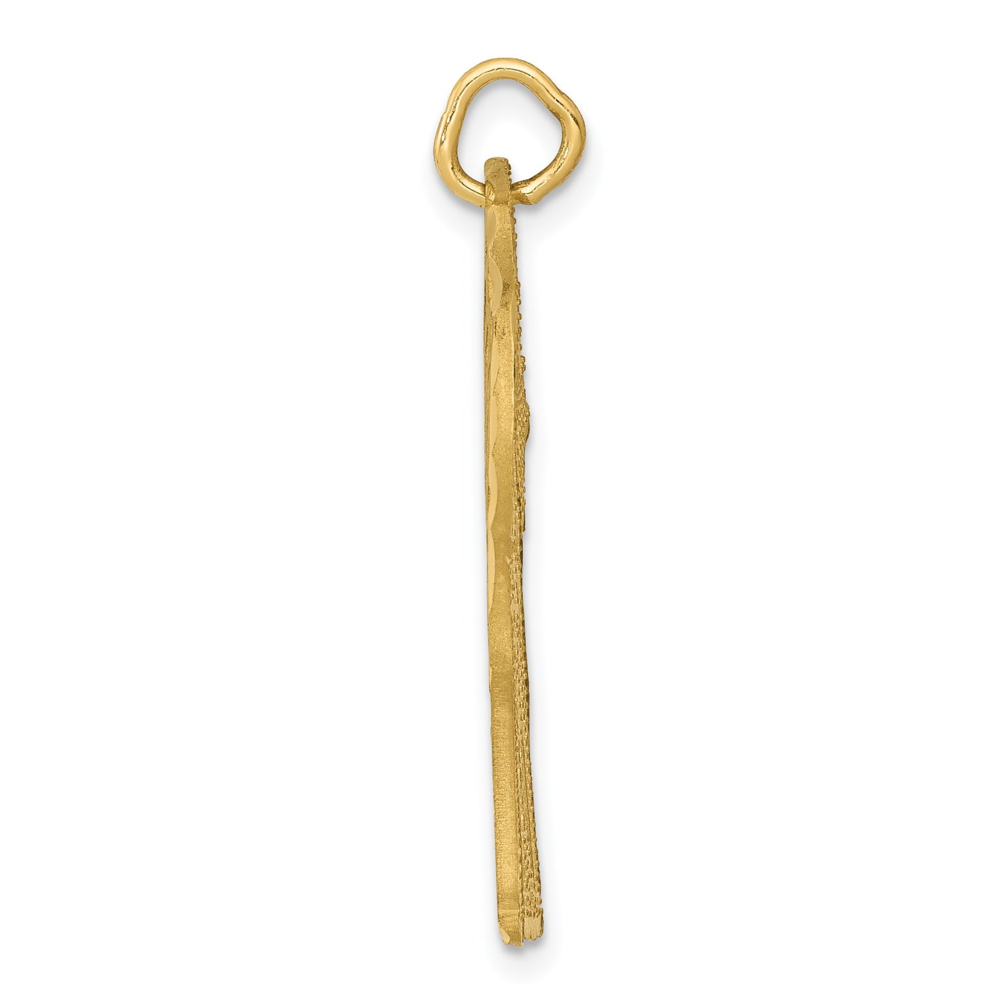 14k Satin Diamond-cut Giraffe Charm