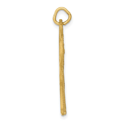 14k Satin Diamond-cut Giraffe Charm