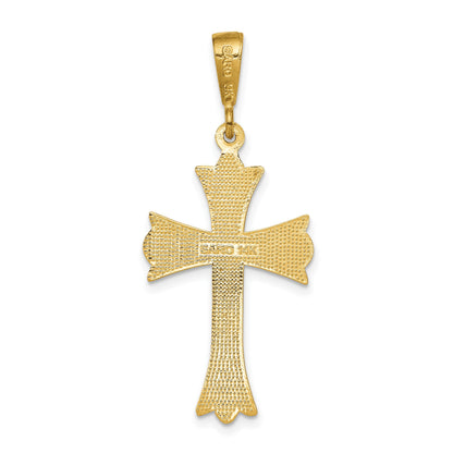 14k Fleur De Lis Cross Pendant