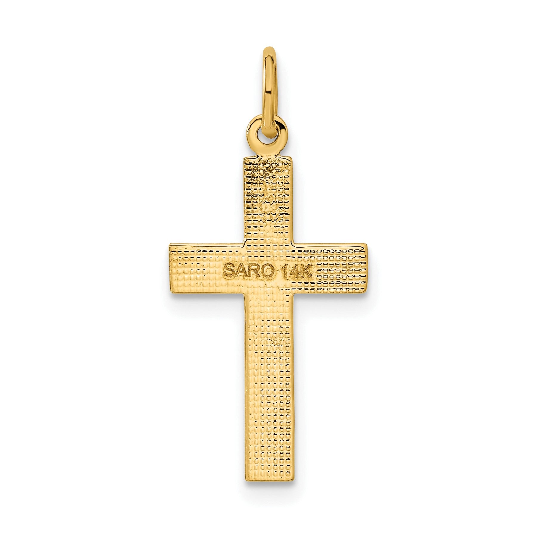 14k Diamond-cut Cross Pendant