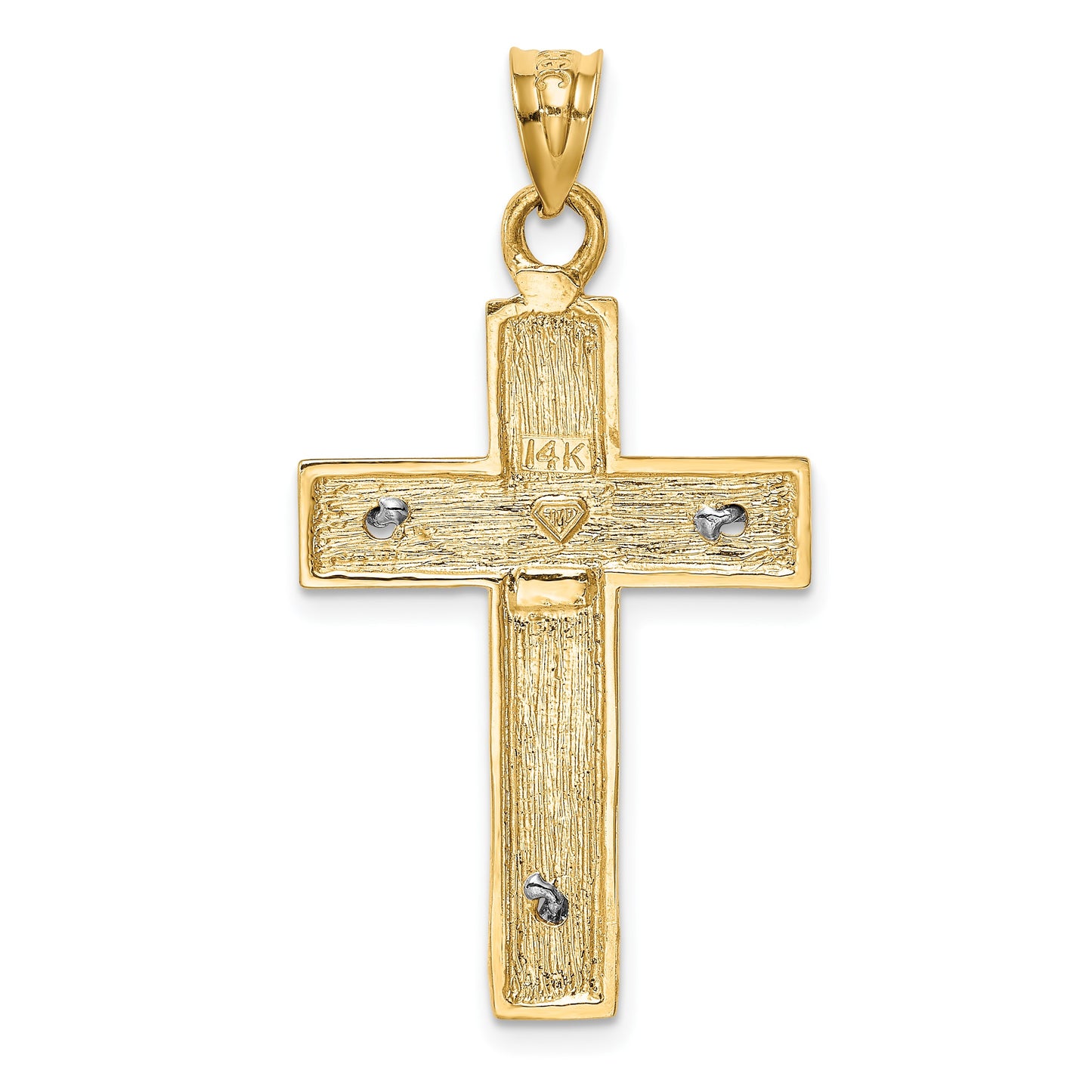 14k Two-tone Crucifix Pendant