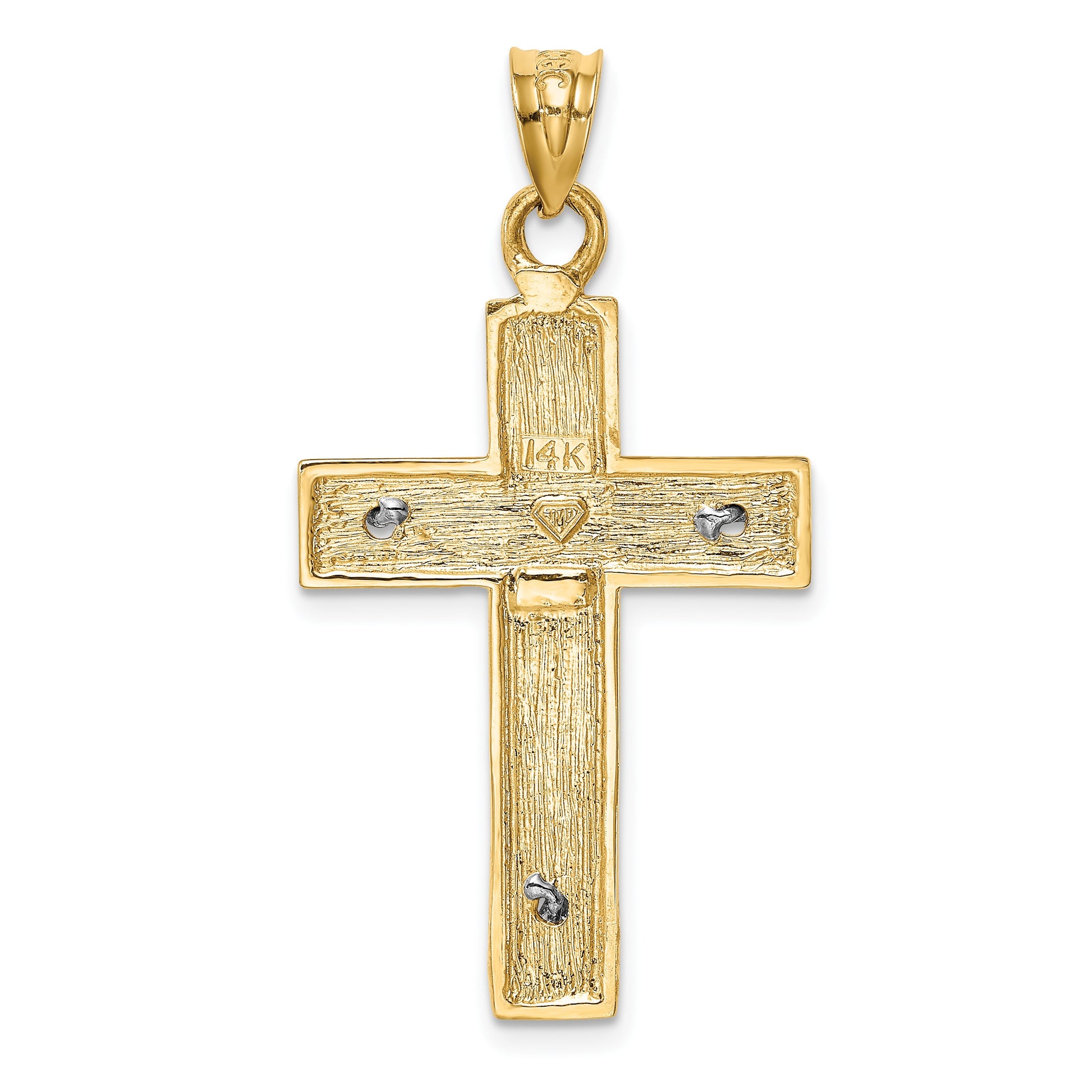 14k Two-tone Crucifix Pendant