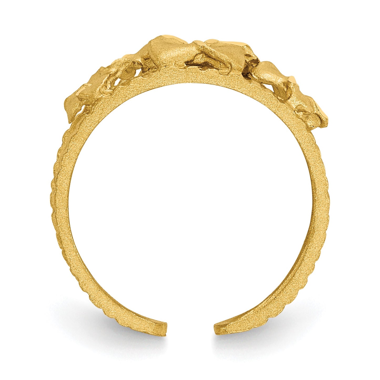 14k Diamond-cut Plumeria Toe Ring