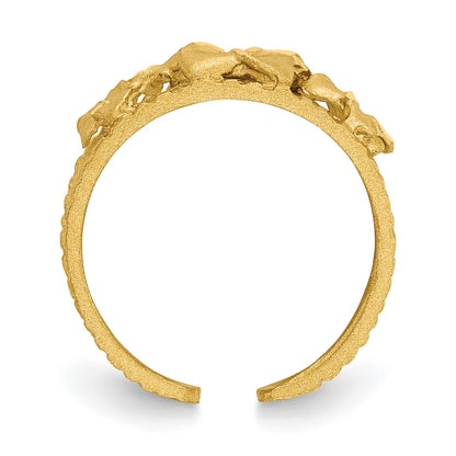 14k Diamond-cut Plumeria Toe Ring