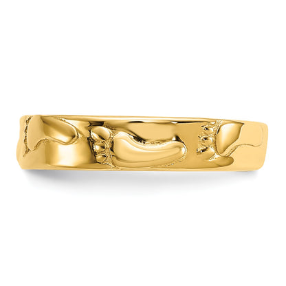 14k Footprints Toe Ring