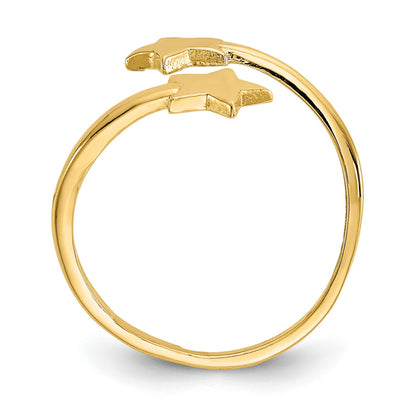 14k Double Star Toe Ring
