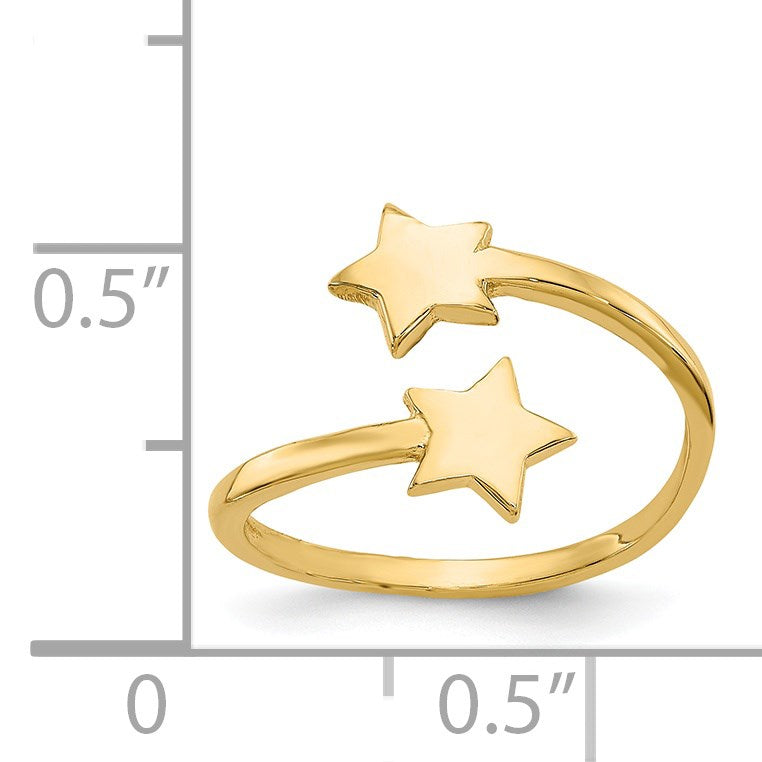 14k Double Star Toe Ring