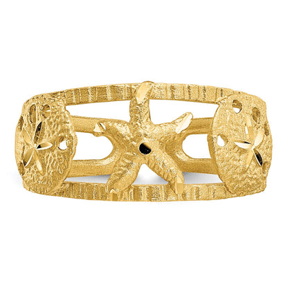 14k Starfish and Shells Toe Ring