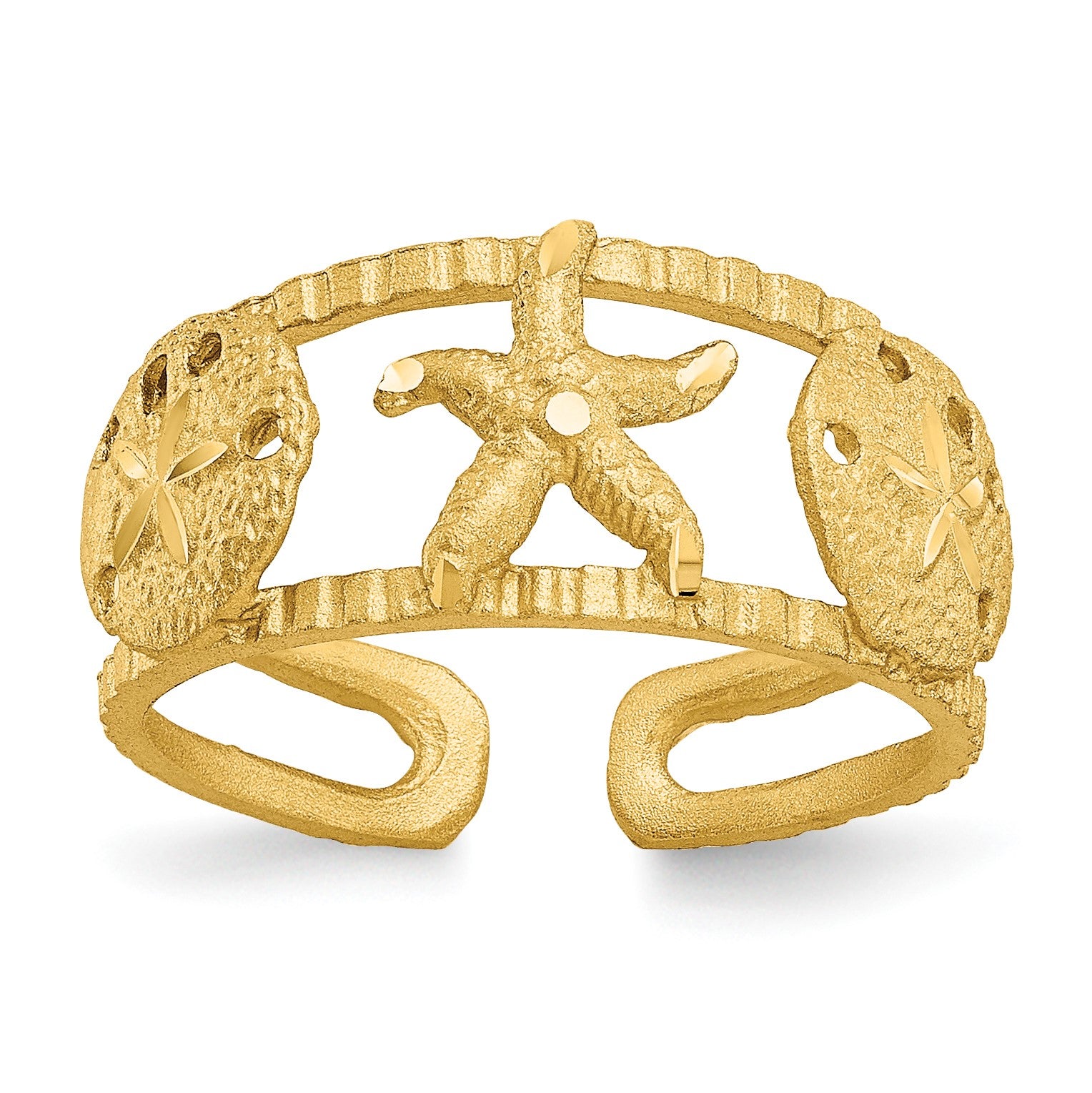 14k Starfish and Shells Toe Ring