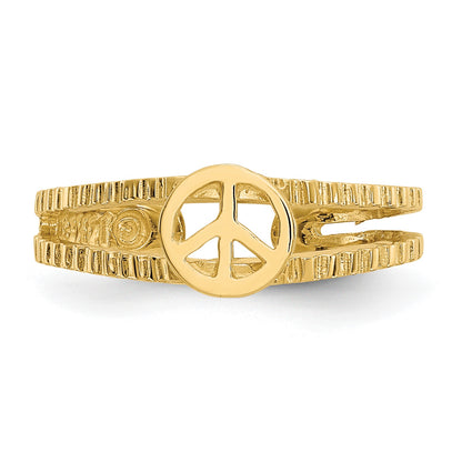 14k Peace Sign Toe Ring