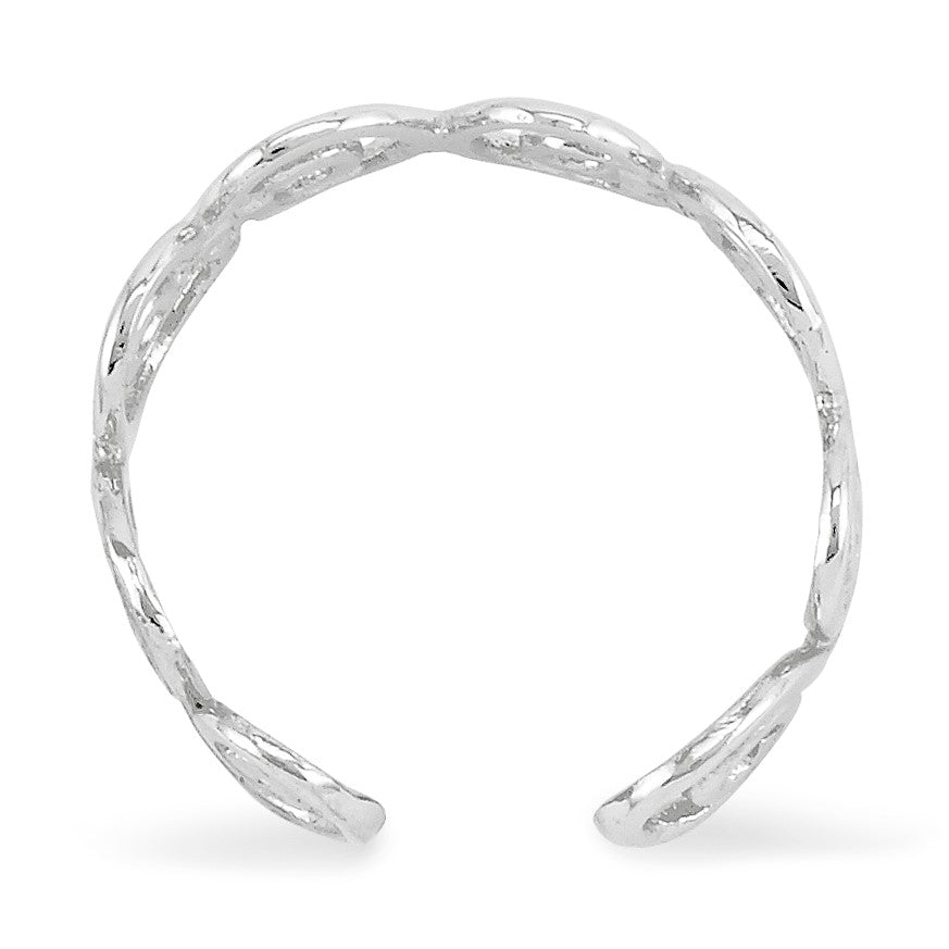 14k White Gold Scroll Toe Ring