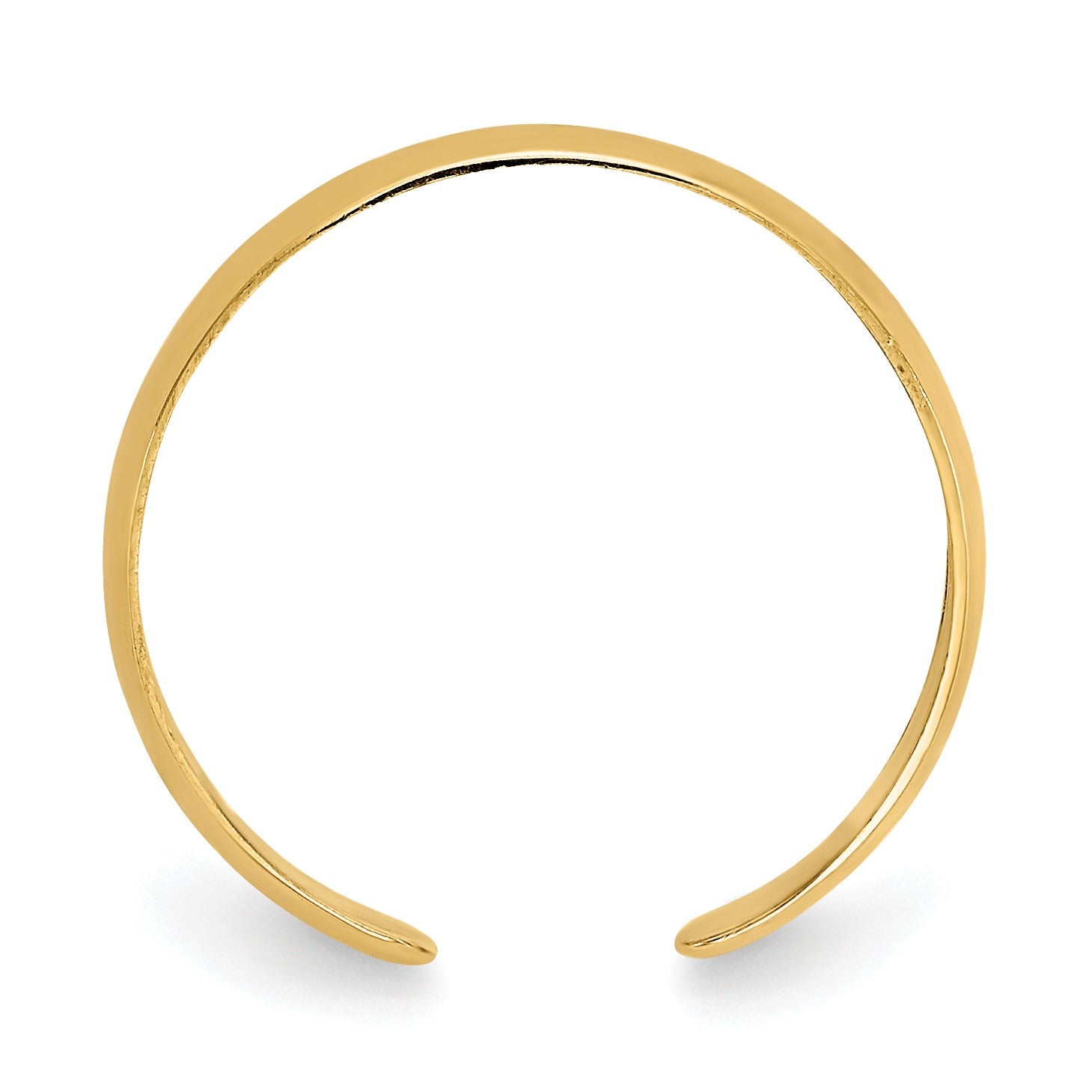 14k High Polished 2.5mm Band Toe Ring