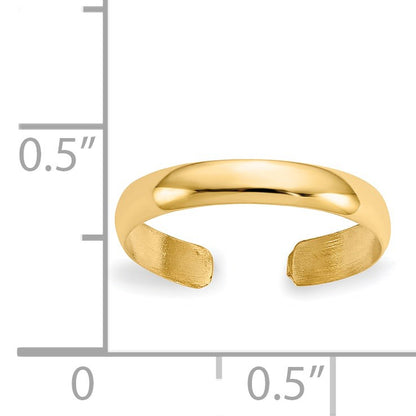 14k High Polished 2.5mm Band Toe Ring