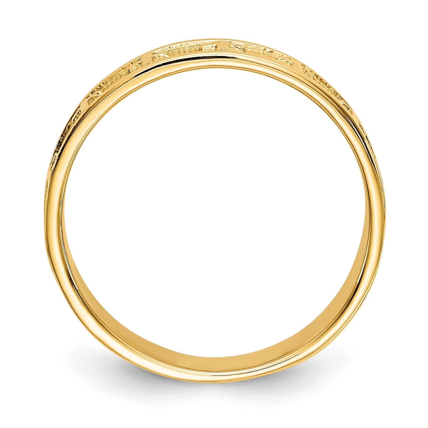14k Polished and Satin Cross Band