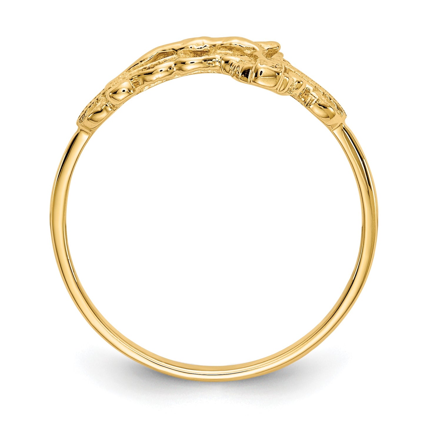 14k Diamond-Cut Crucifix Ring