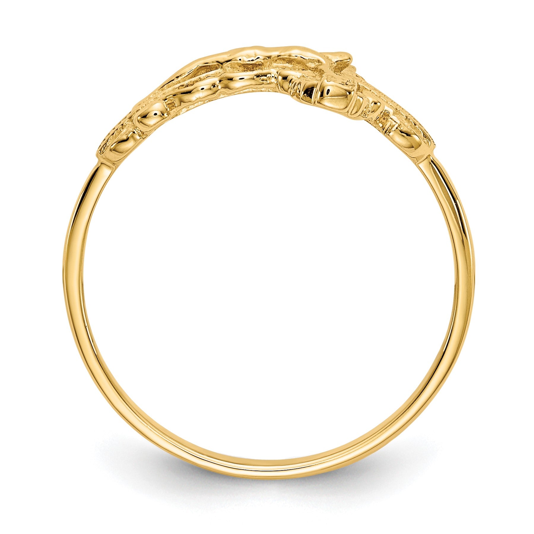 14k Diamond-Cut Crucifix Ring