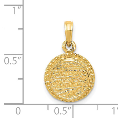 14k 3-D Birthday Cake Opens with Enameled Candle Inside Pendant