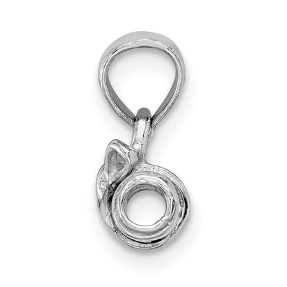 14K White Gold 3-D Hollow Polished DIPLOMA Pendant