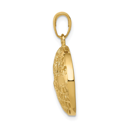 14k Polished Cut-out Globe Pendant