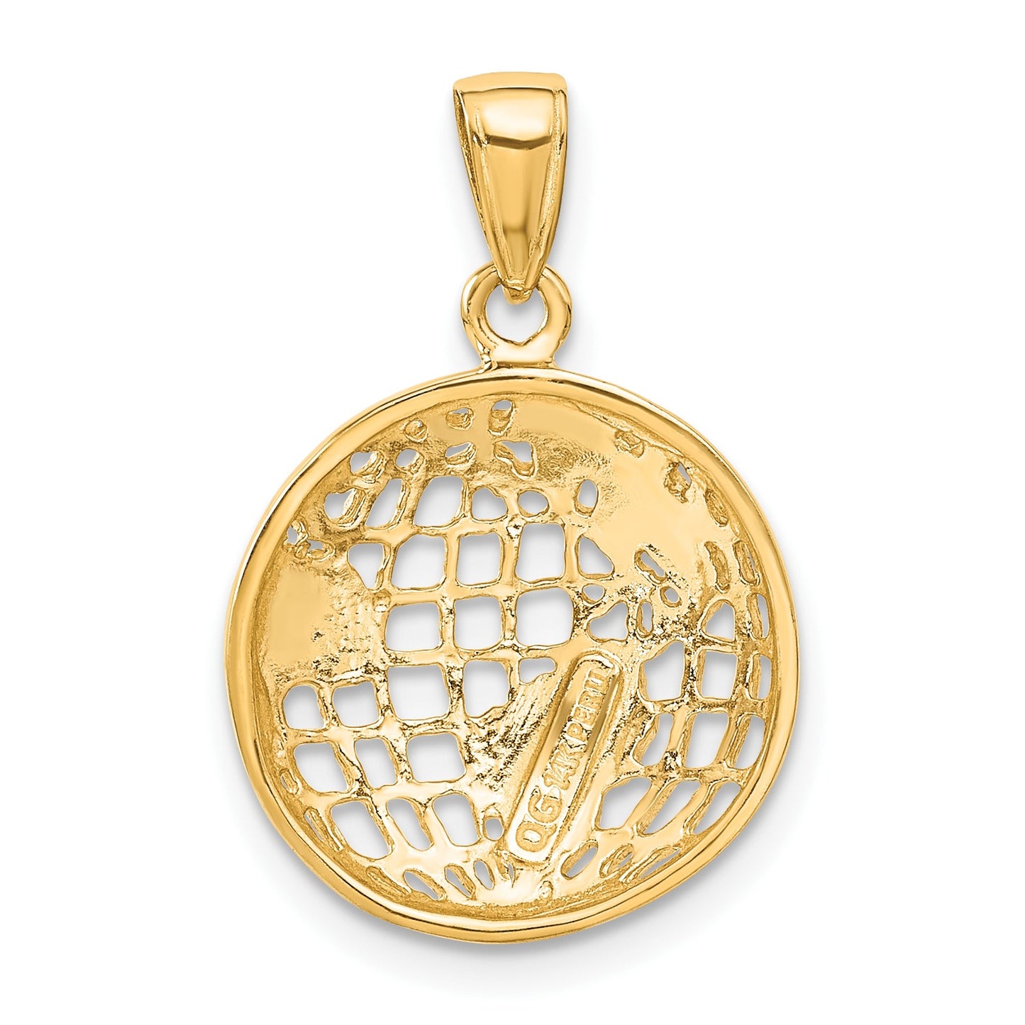 14k Polished Cut-out Globe Pendant