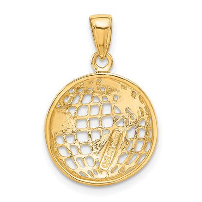 14k Polished Cut-out Globe Pendant