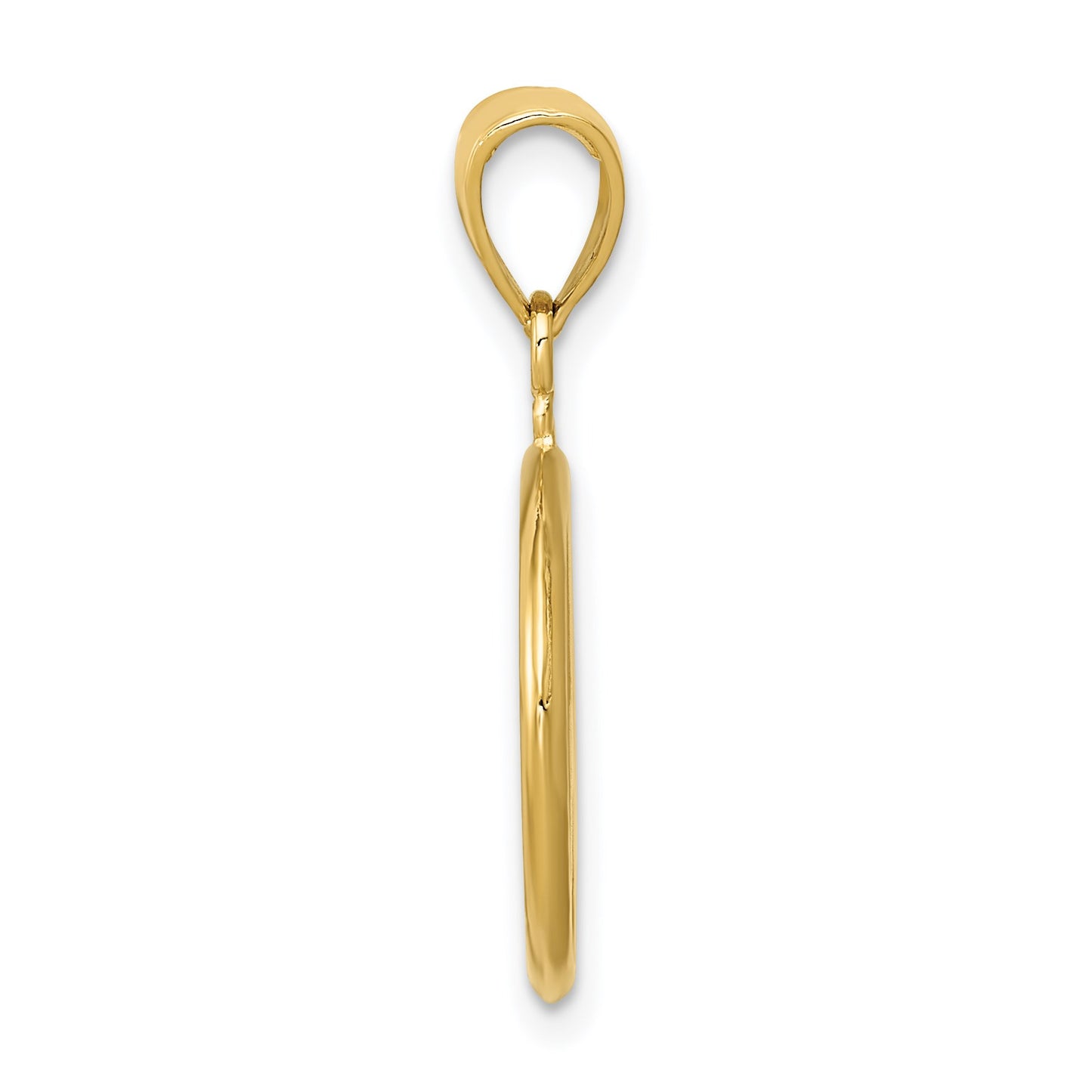 14k 3-D Polished Peace Sign Charm