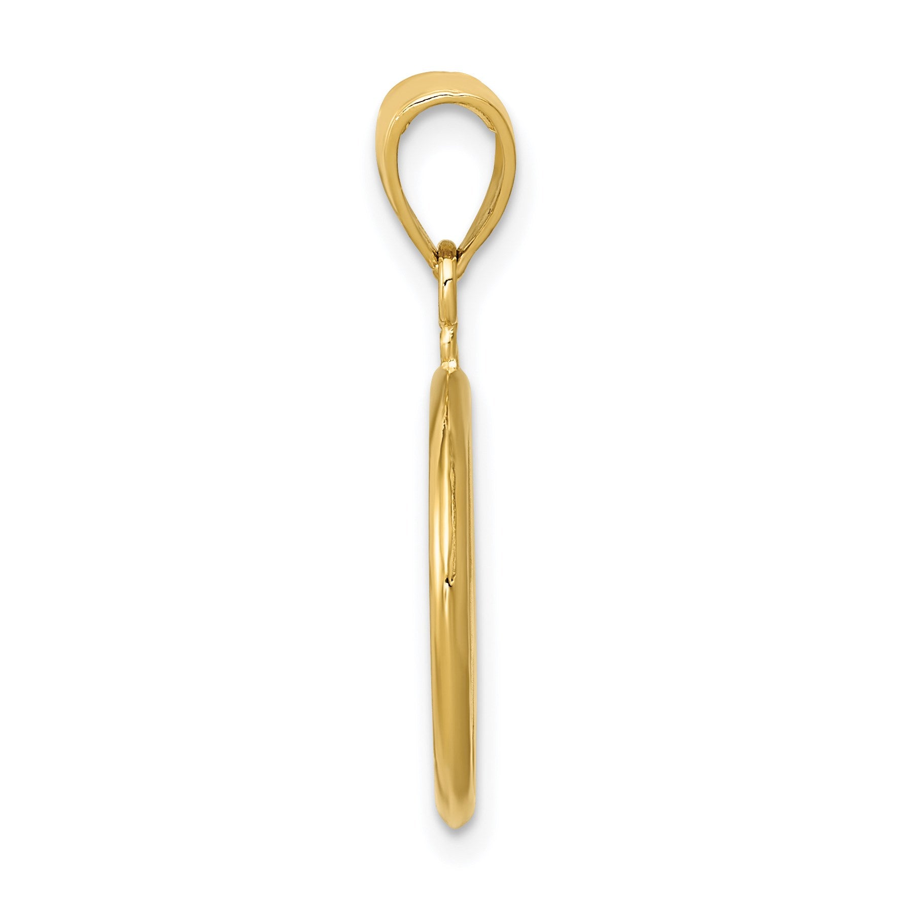 14k 3-D Polished Peace Sign Charm