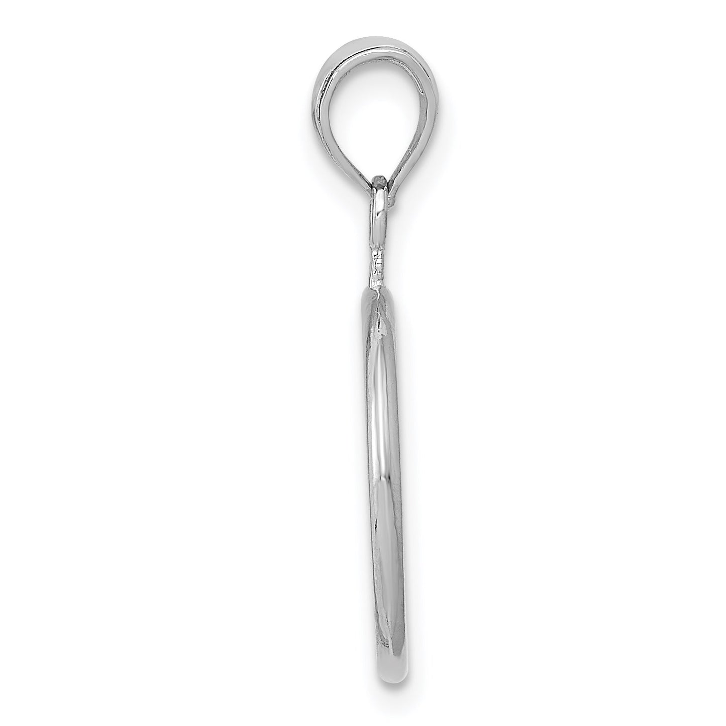 14k White Gold 3-D Polished Peace Sign Charm
