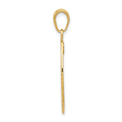14k Polished Police Badge with Engravable Area Pendant
