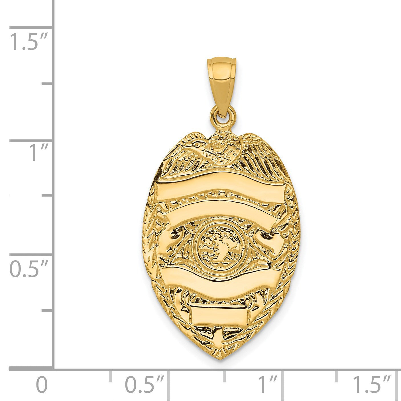 14k Large Badge with Engravable Area Pendant