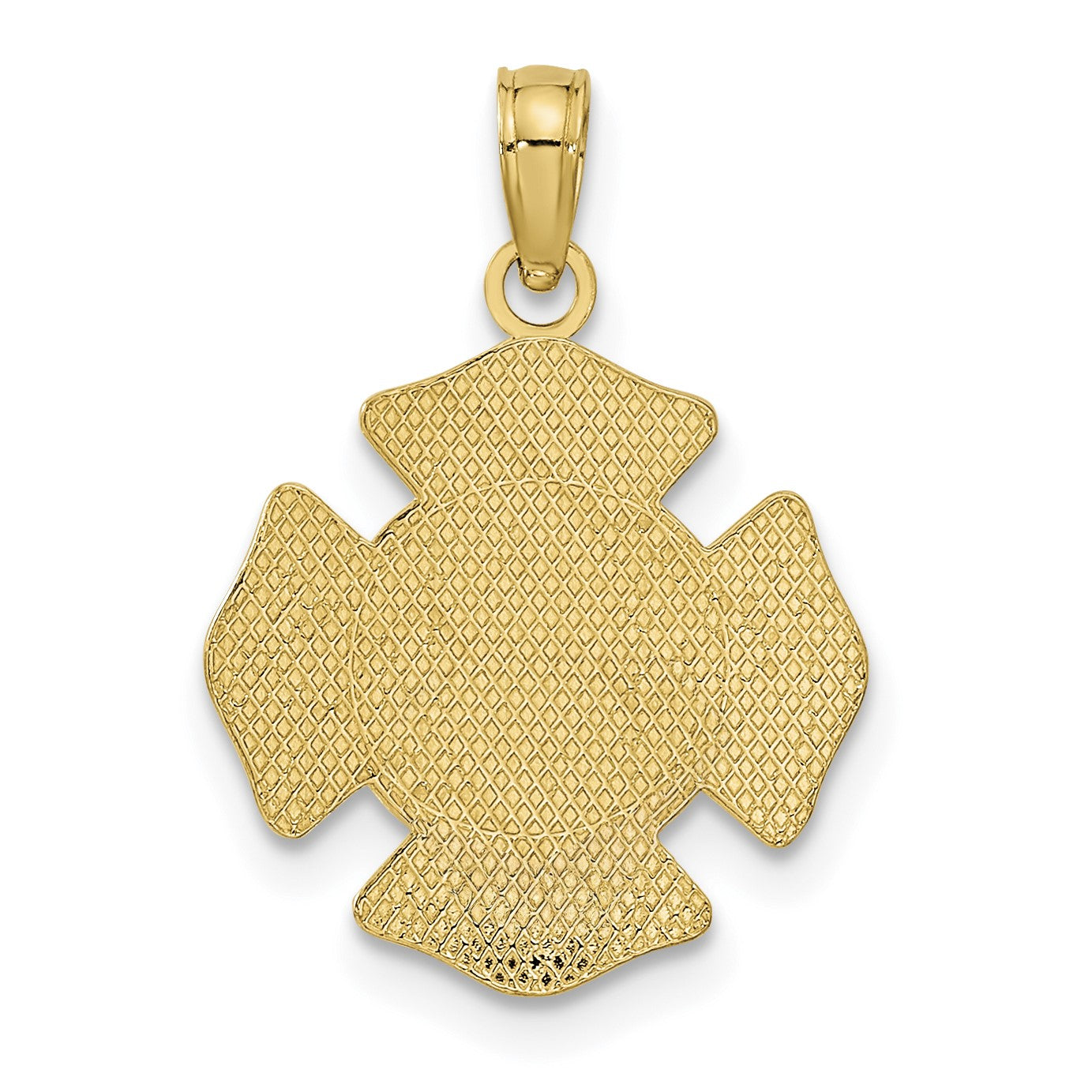 14k Polished Small Solid St. Florian F.D. Badge Pendant