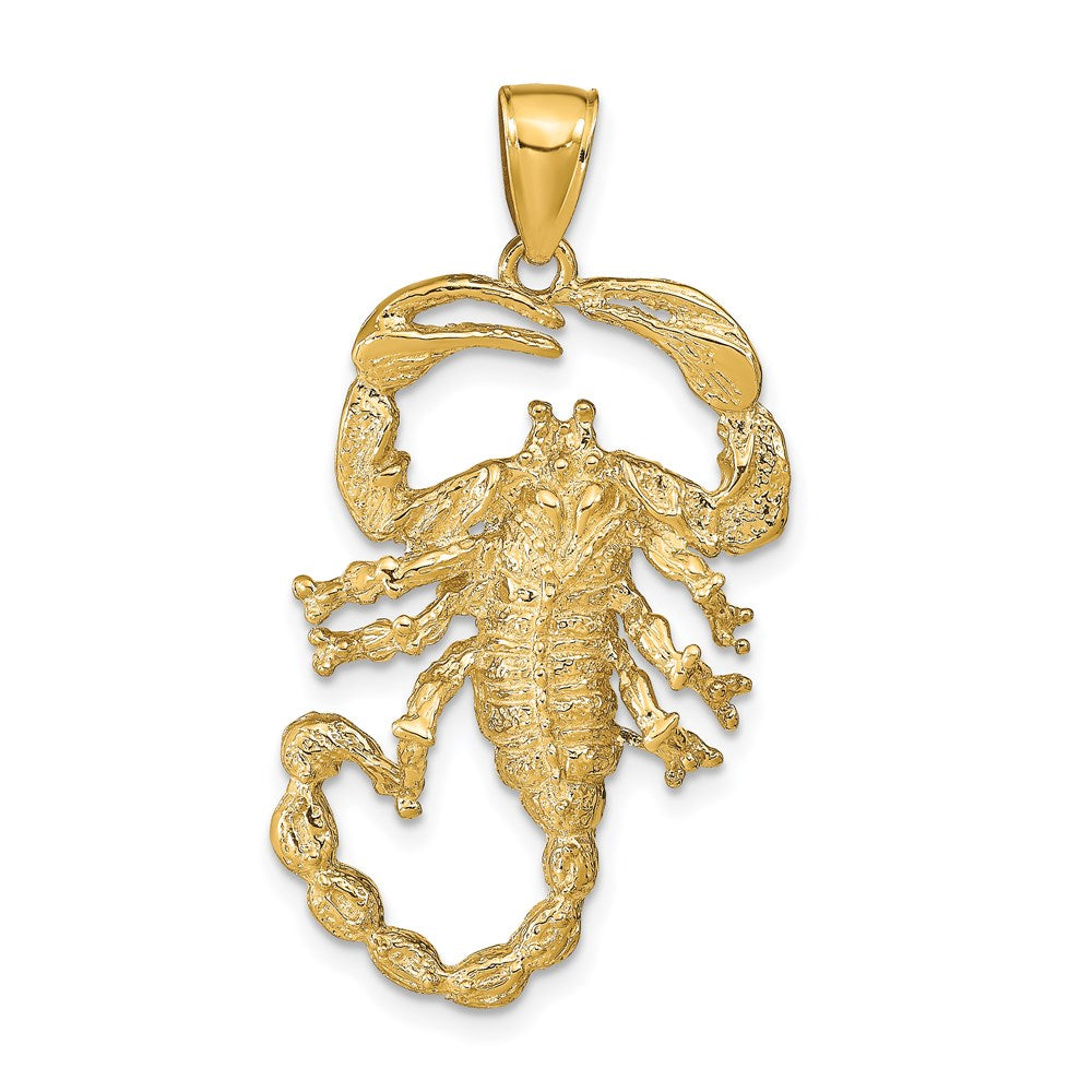 14k Solid Polished Open-Backed Scorpion Pendant