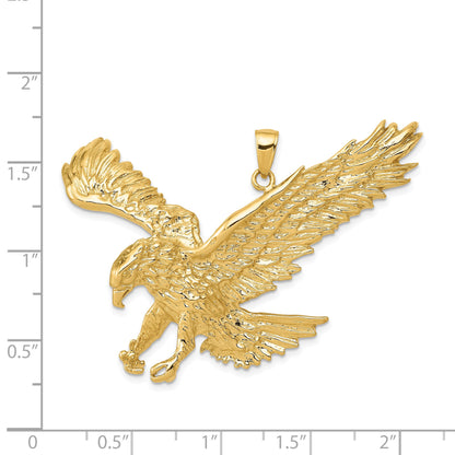 14k Solid Polished Eagle Landing Pendant