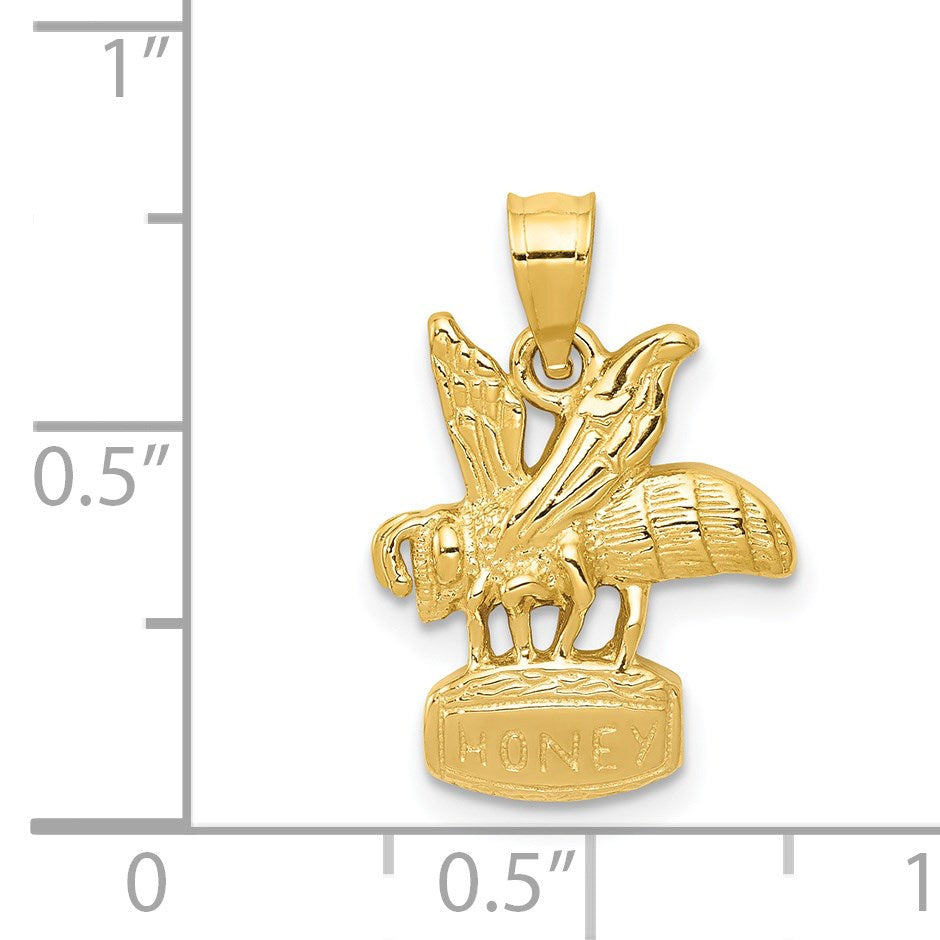 14k Bee on HONEY Jar Pendant