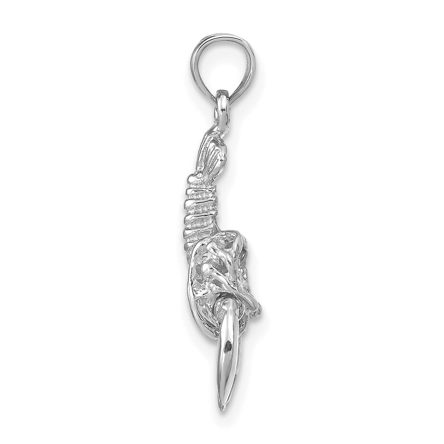 14k White Gold Lobster with Moveable Claws Pendant