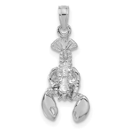 14k White Gold Lobster with Moveable Claws Pendant