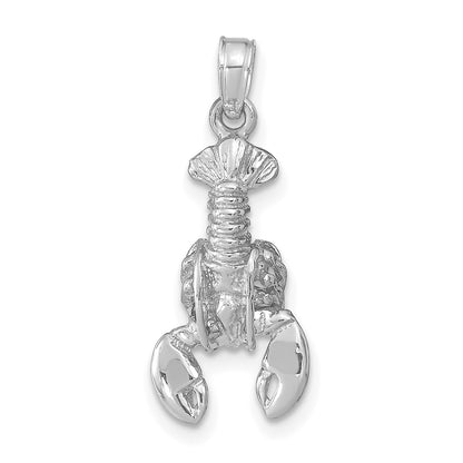 14k White Gold Lobster with Moveable Claws Pendant