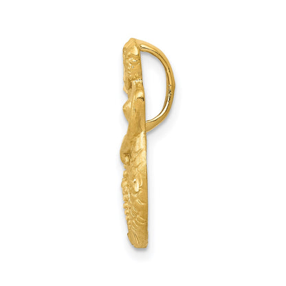 14k Satin Diamond-cut Open-Backed Mermaid Omega Slide