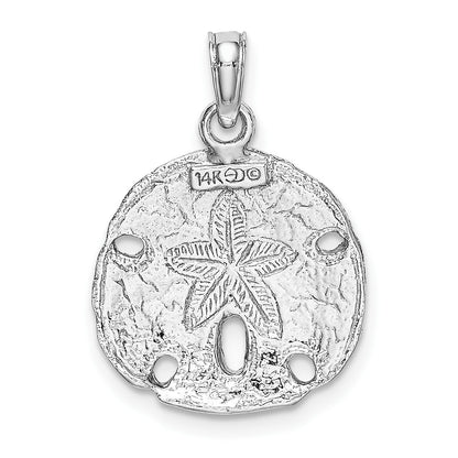 14k White Gold Polished Sand Dollar Pendant