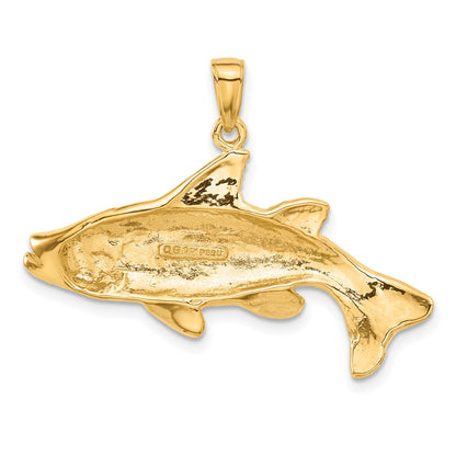 14k Polished Open-Backed Redfish Pendant