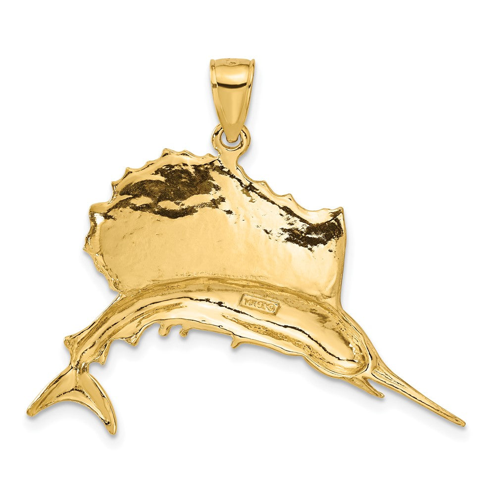 14k Polished Sailfish Pendant