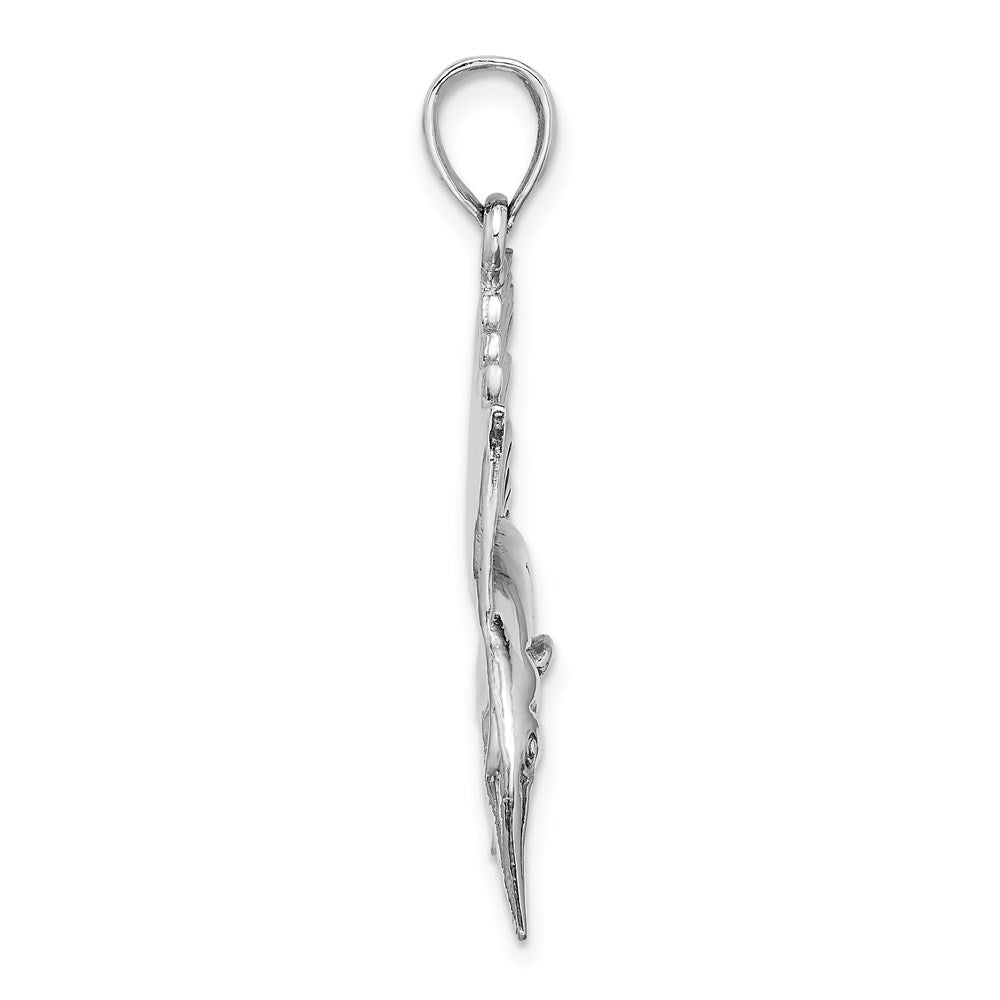 14K White Gold Polished Sailfish Charm