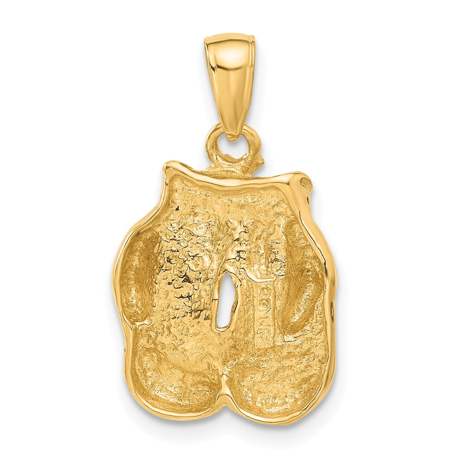 14k Solid Polished Open-Backed Boxing Gloves Pendant