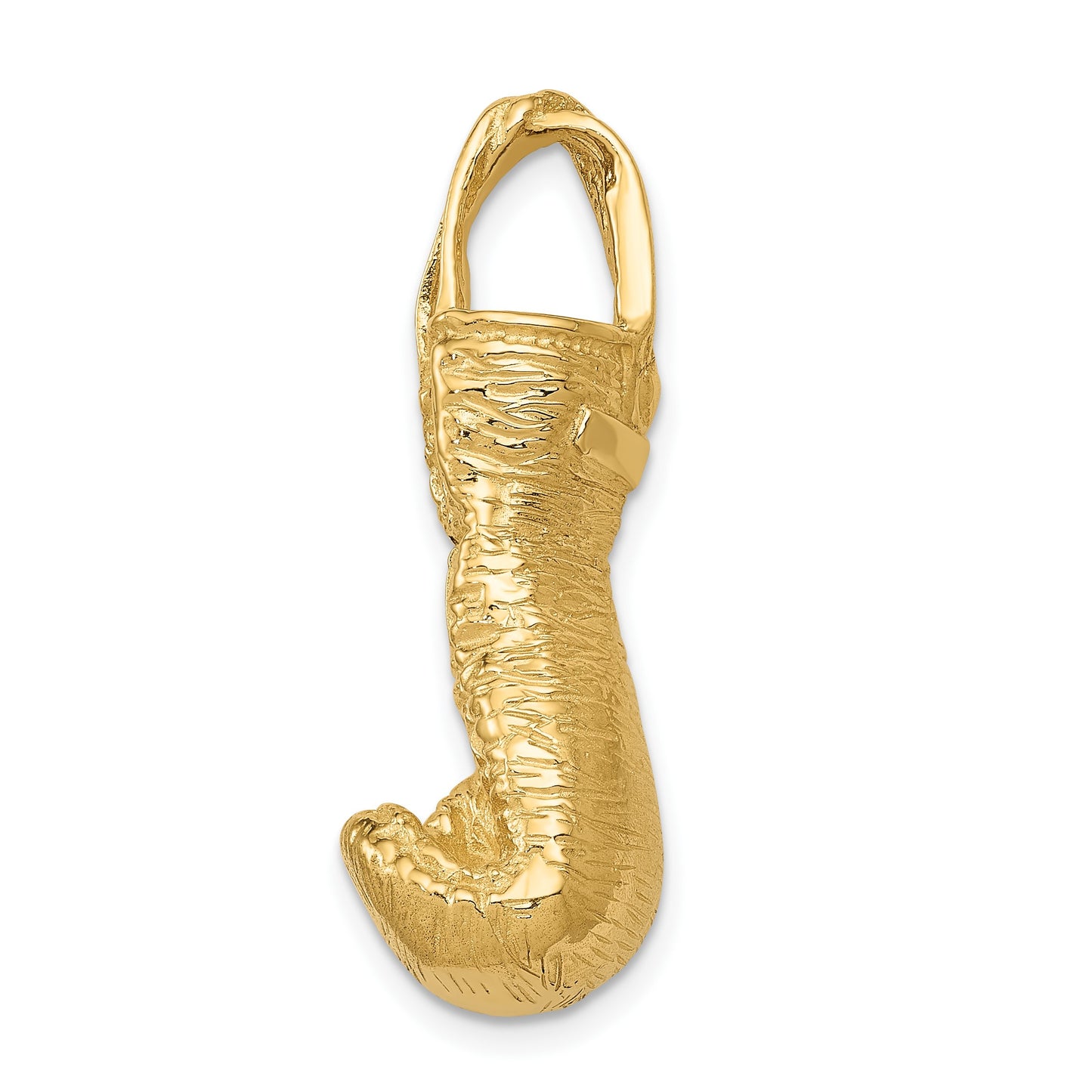 14K Hollow Polished 3-D Large Boxing Glove Pendant